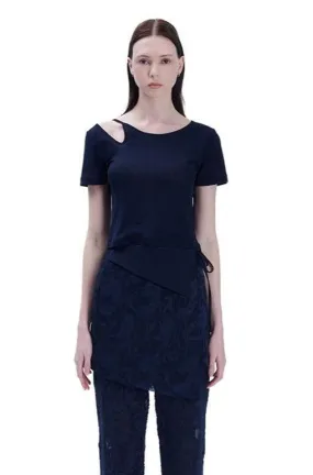 Navy Cut Out T-Shirt