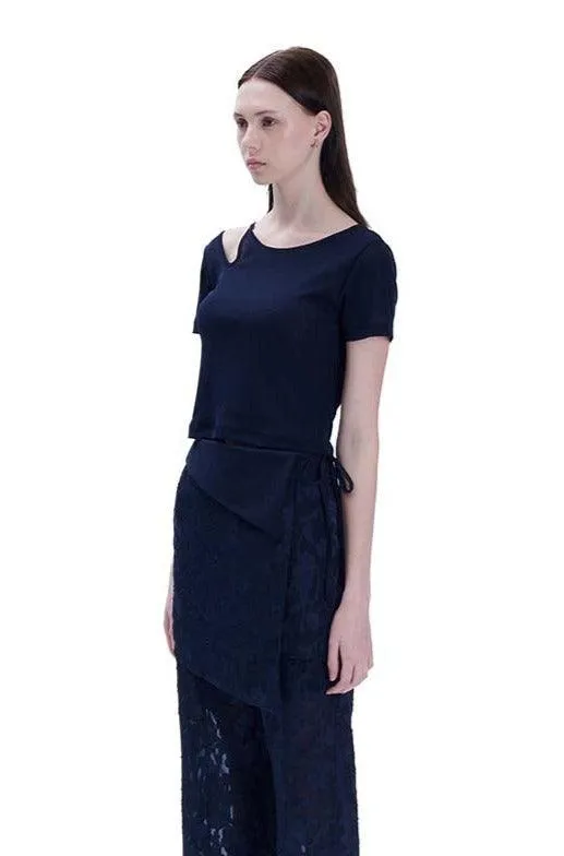 Navy Cut Out T-Shirt