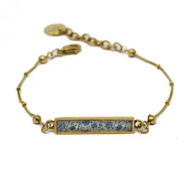 New England Blue Floral Dainty Charm Bracelet