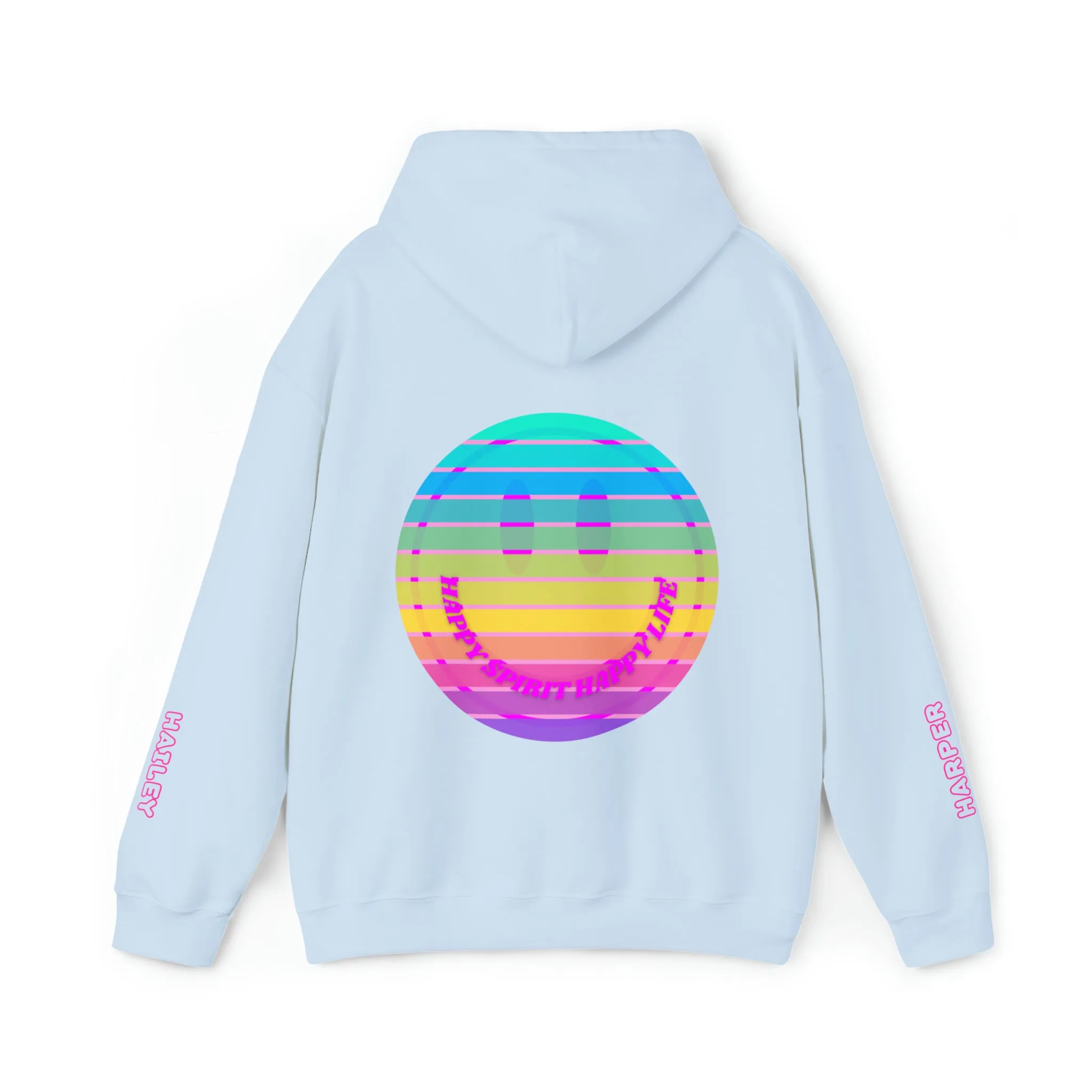 Personalized Name Hoodie, Aesthetic Hoodie, Happy Spirit Happy Life, Smile Hoodie, Happy Mind Hoodie, Mental Health Hoodie, Rainbow Hoodie