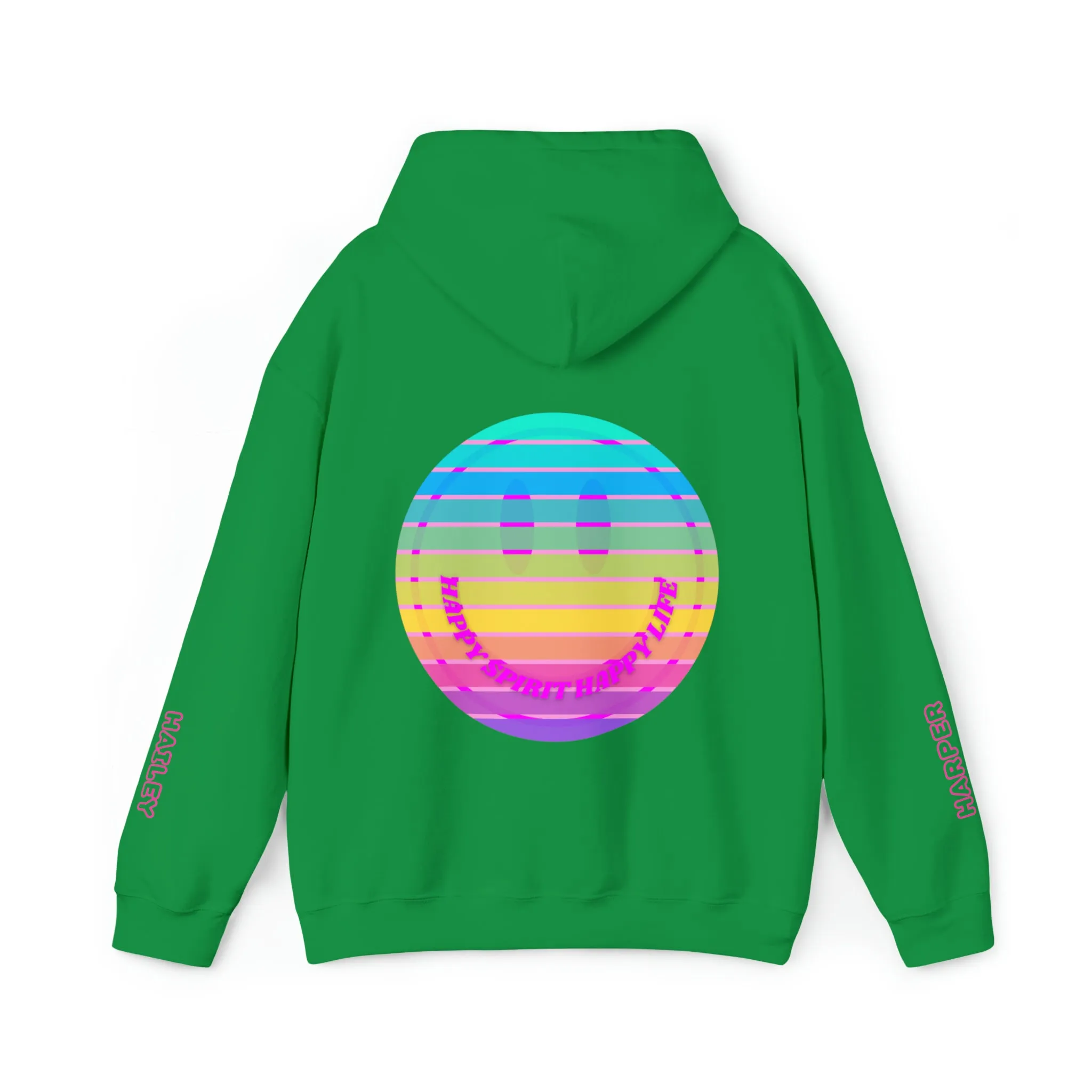 Personalized Name Hoodie, Aesthetic Hoodie, Happy Spirit Happy Life, Smile Hoodie, Happy Mind Hoodie, Mental Health Hoodie, Rainbow Hoodie