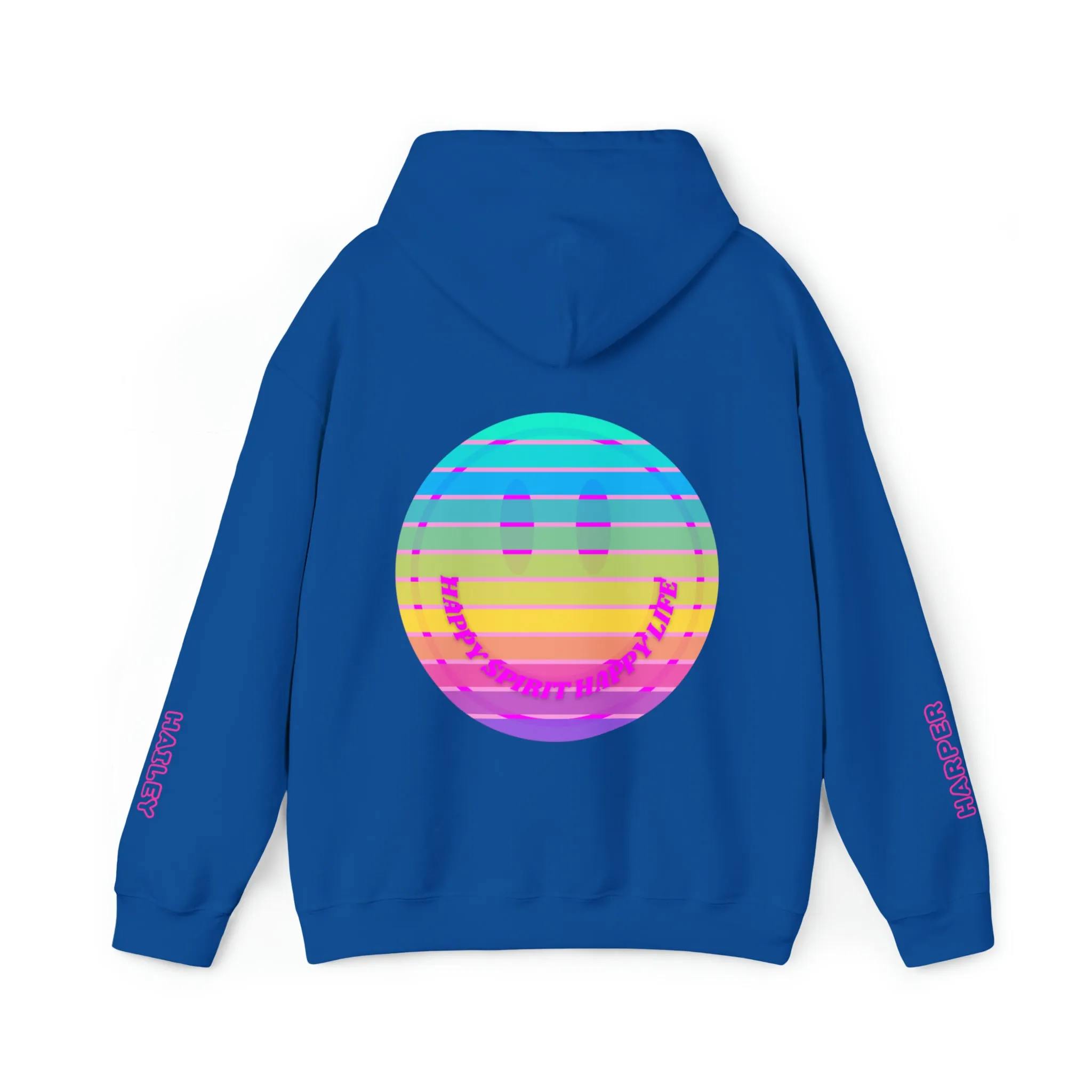 Personalized Name Hoodie, Aesthetic Hoodie, Happy Spirit Happy Life, Smile Hoodie, Happy Mind Hoodie, Mental Health Hoodie, Rainbow Hoodie