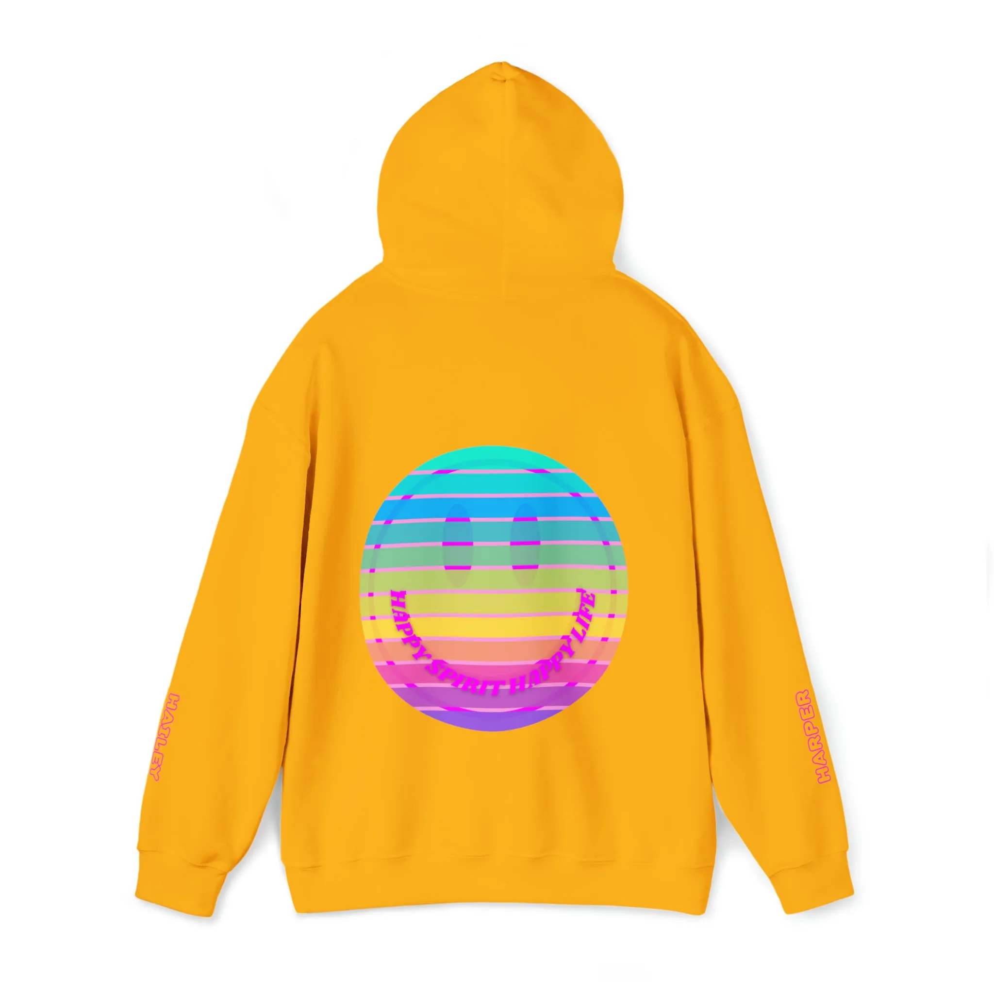Personalized Name Hoodie, Aesthetic Hoodie, Happy Spirit Happy Life, Smile Hoodie, Happy Mind Hoodie, Mental Health Hoodie, Rainbow Hoodie