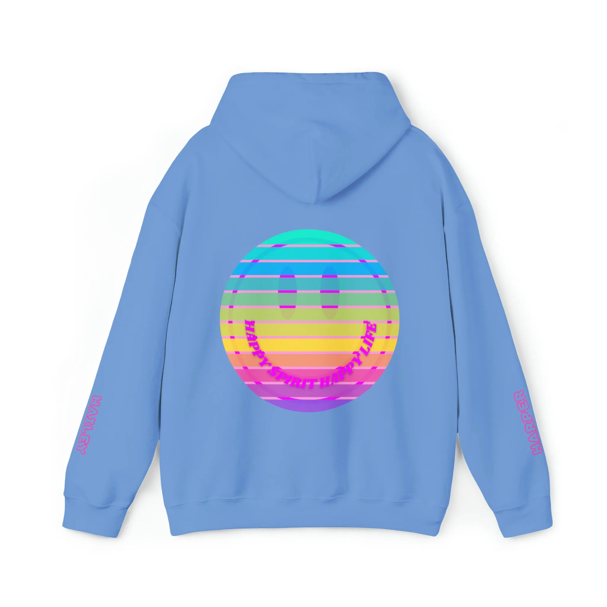 Personalized Name Hoodie, Aesthetic Hoodie, Happy Spirit Happy Life, Smile Hoodie, Happy Mind Hoodie, Mental Health Hoodie, Rainbow Hoodie