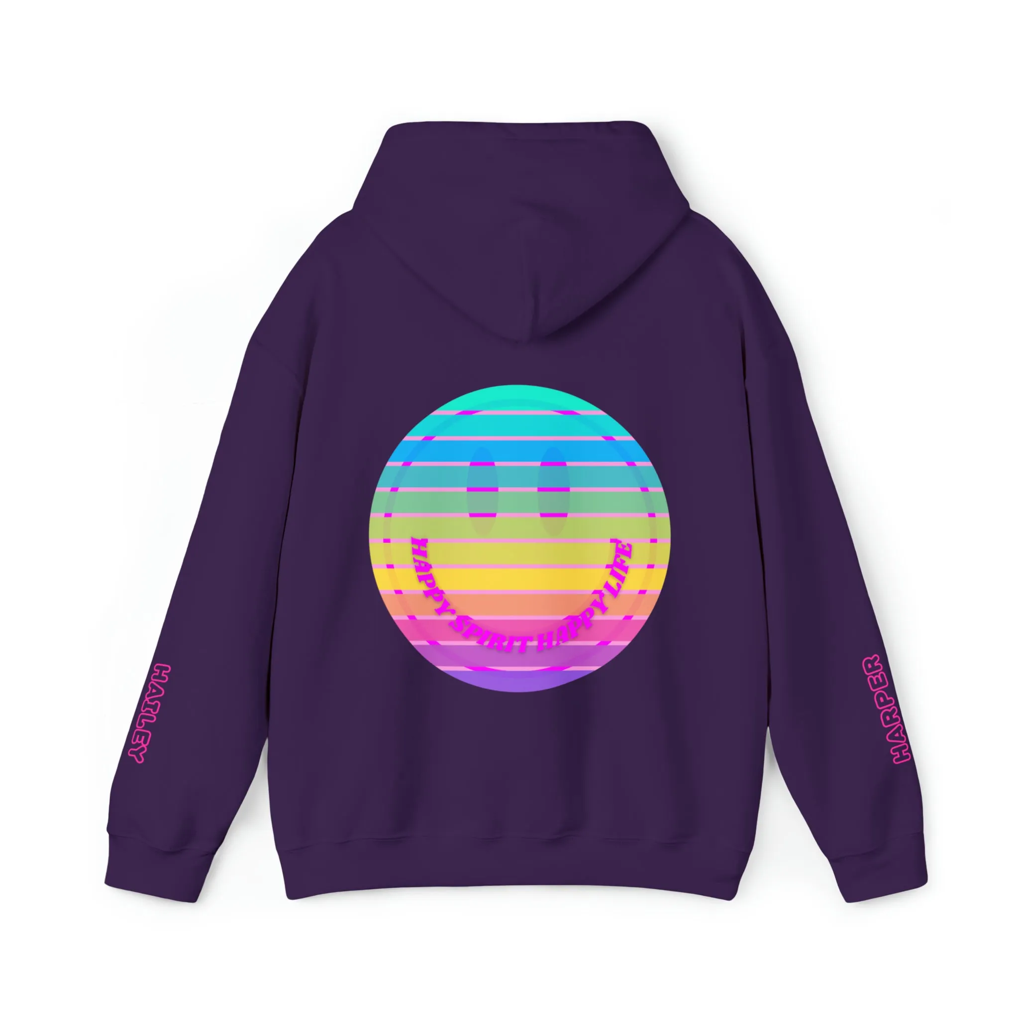 Personalized Name Hoodie, Aesthetic Hoodie, Happy Spirit Happy Life, Smile Hoodie, Happy Mind Hoodie, Mental Health Hoodie, Rainbow Hoodie