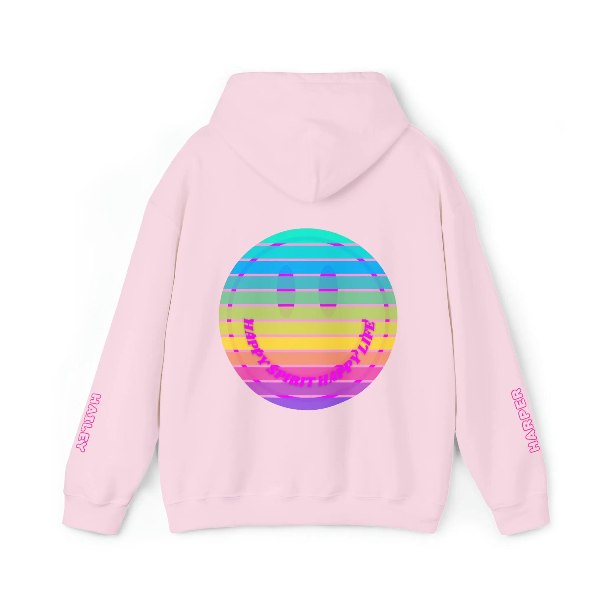 Personalized Name Hoodie, Aesthetic Hoodie, Happy Spirit Happy Life, Smile Hoodie, Happy Mind Hoodie, Mental Health Hoodie, Rainbow Hoodie
