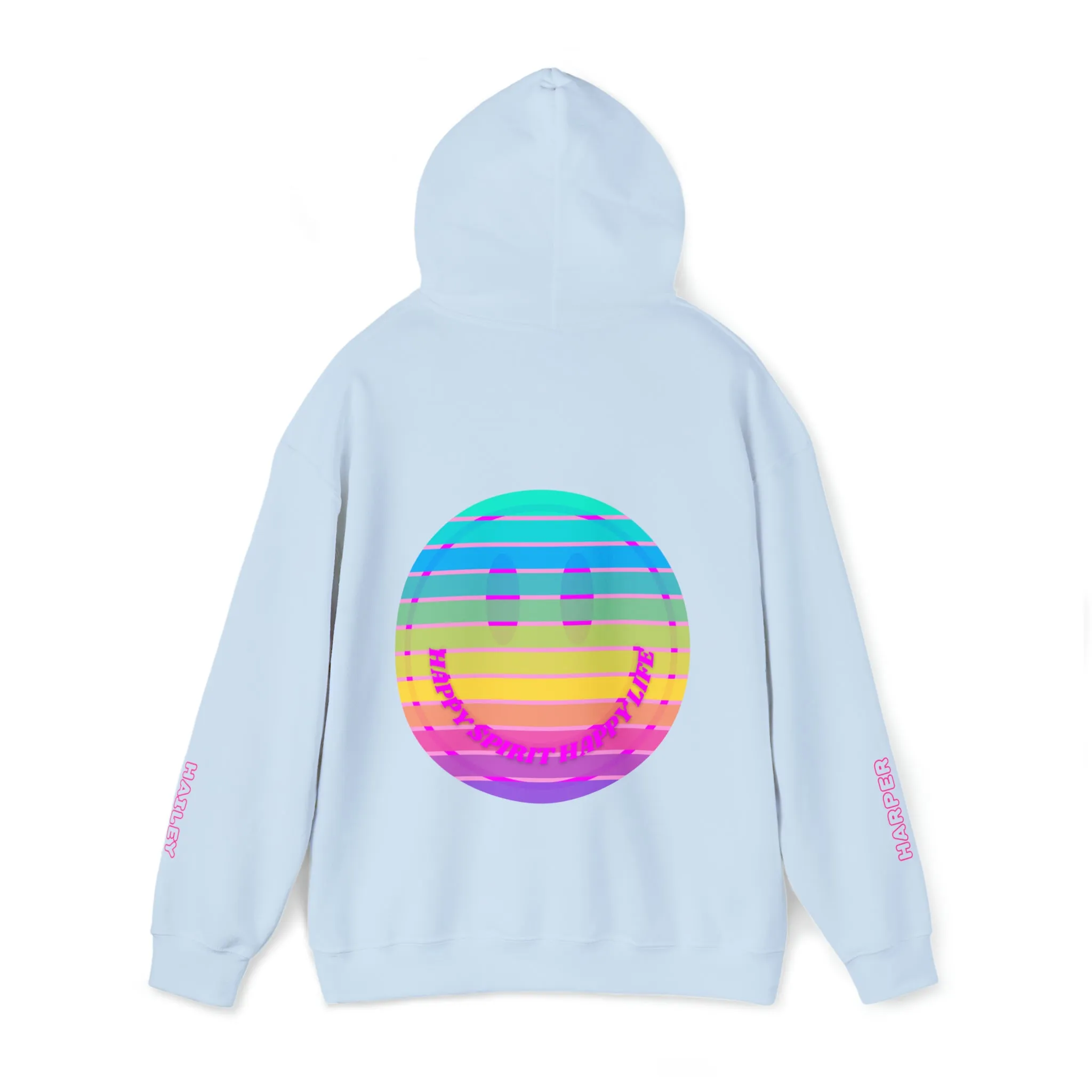Personalized Name Hoodie, Aesthetic Hoodie, Happy Spirit Happy Life, Smile Hoodie, Happy Mind Hoodie, Mental Health Hoodie, Rainbow Hoodie