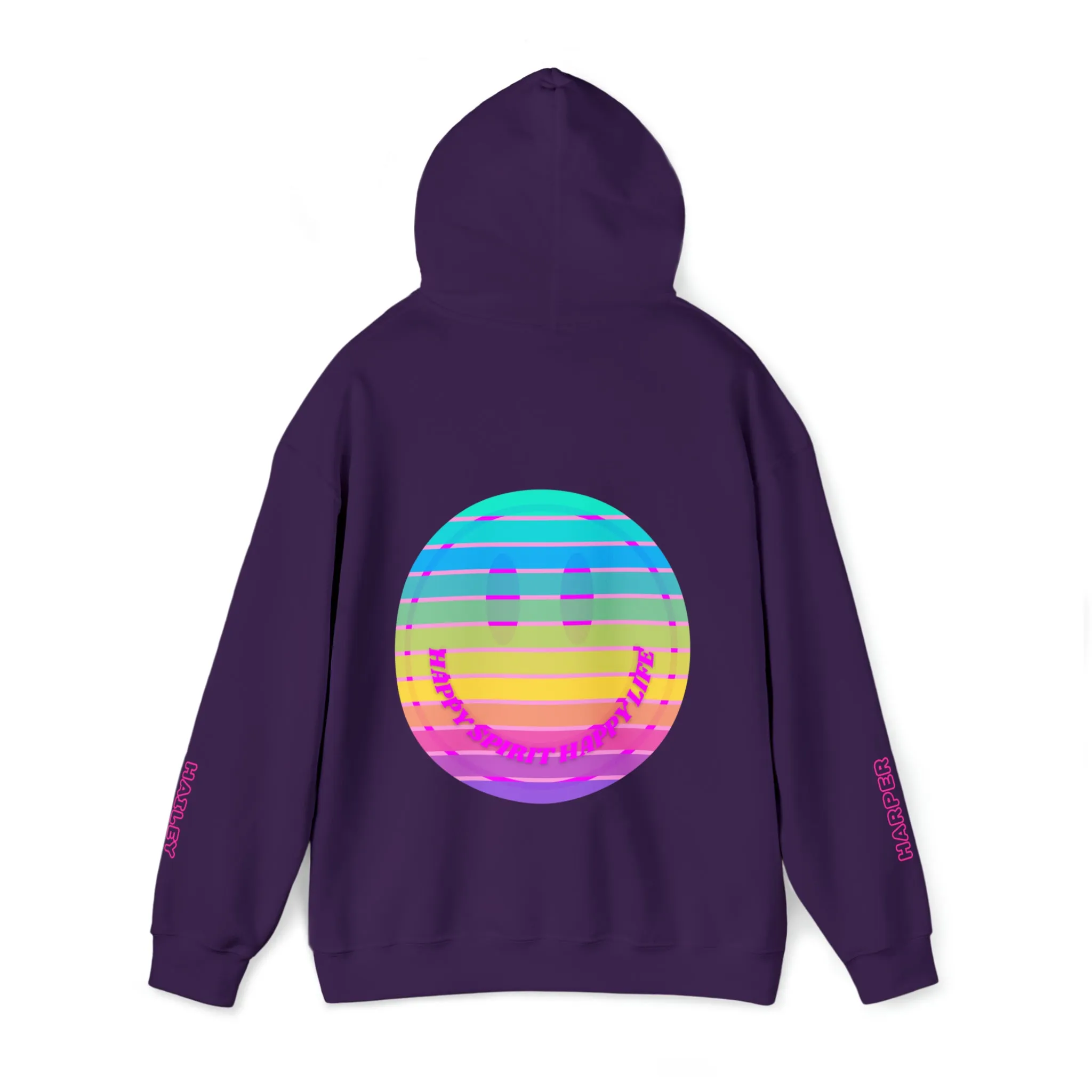 Personalized Name Hoodie, Aesthetic Hoodie, Happy Spirit Happy Life, Smile Hoodie, Happy Mind Hoodie, Mental Health Hoodie, Rainbow Hoodie