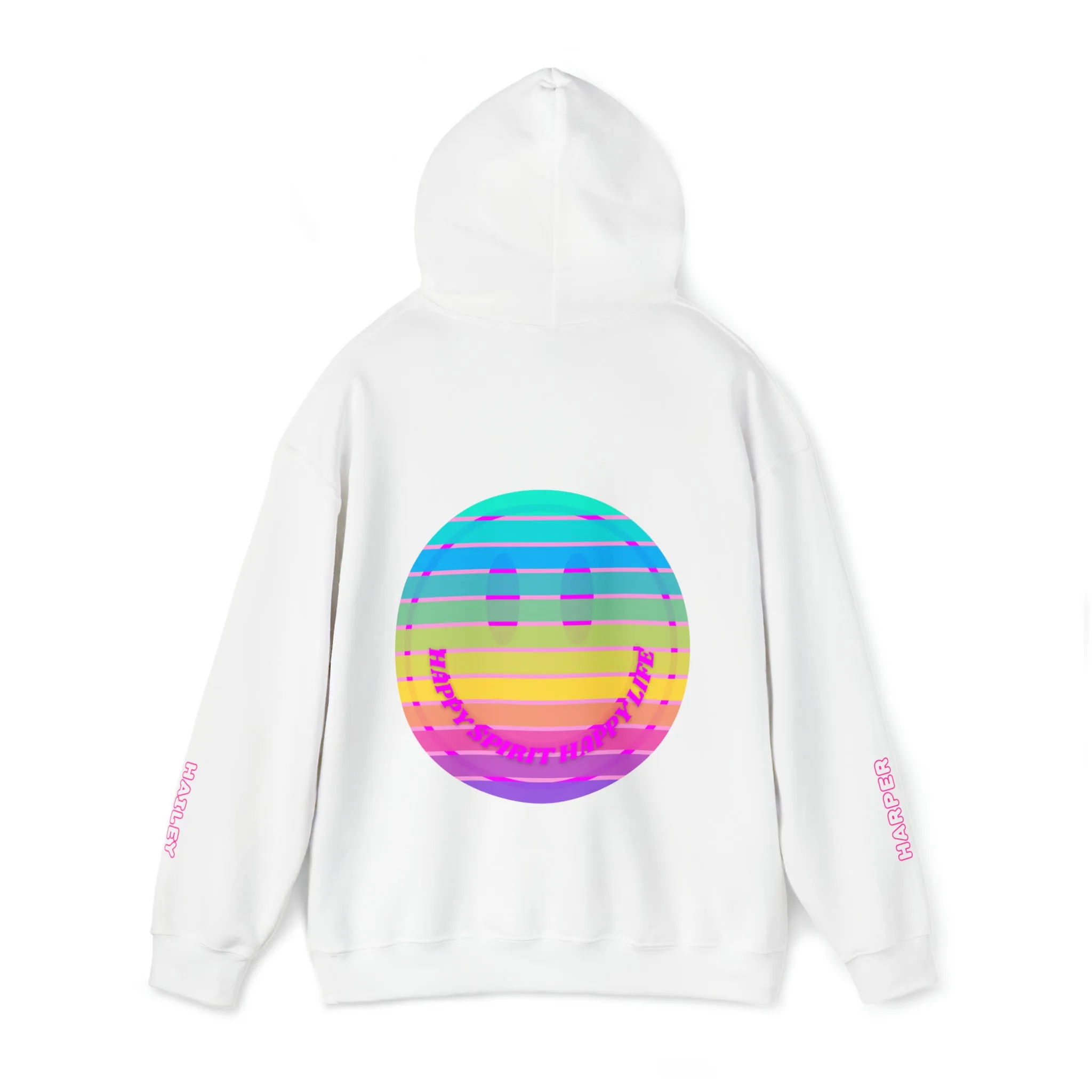 Personalized Name Hoodie, Aesthetic Hoodie, Happy Spirit Happy Life, Smile Hoodie, Happy Mind Hoodie, Mental Health Hoodie, Rainbow Hoodie