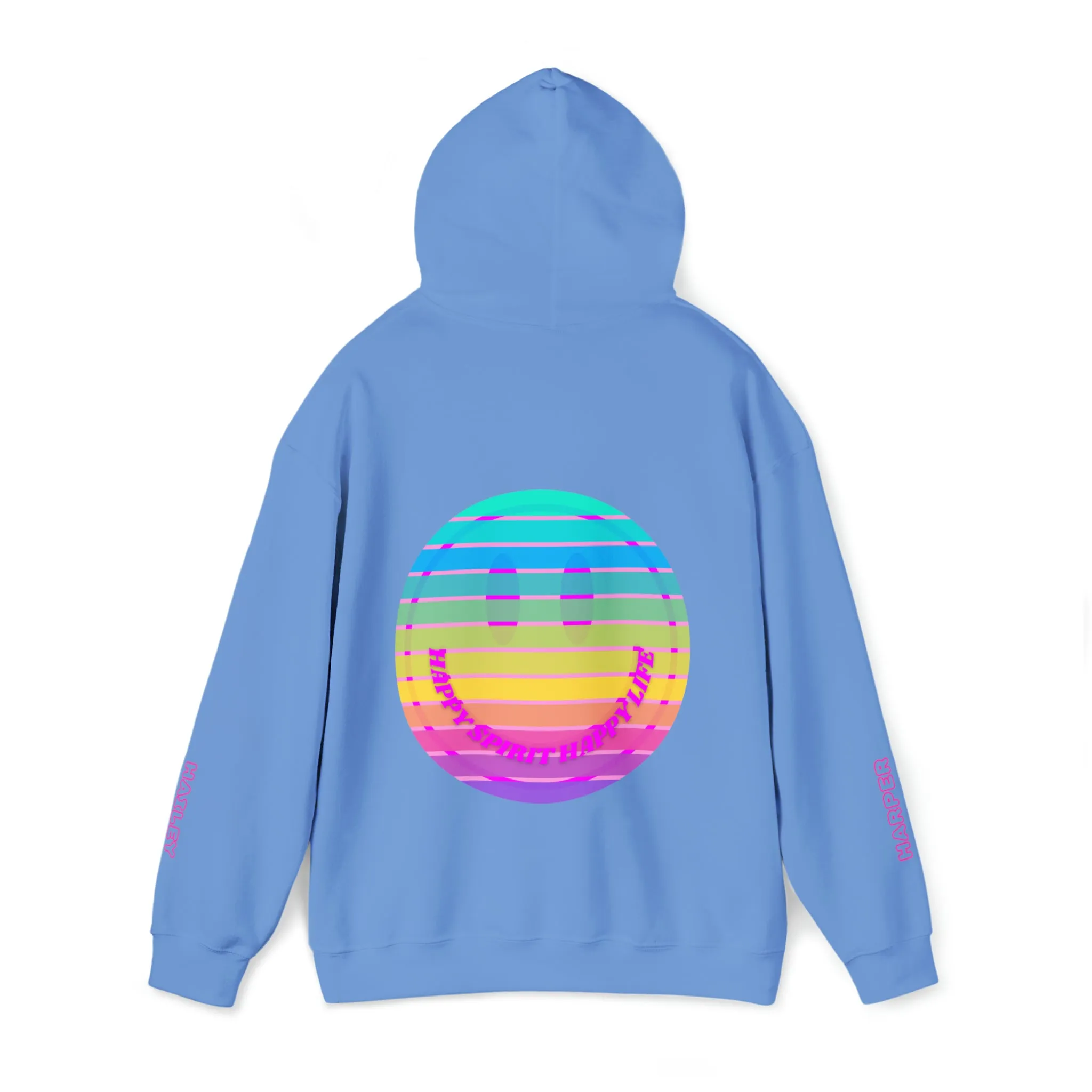 Personalized Name Hoodie, Aesthetic Hoodie, Happy Spirit Happy Life, Smile Hoodie, Happy Mind Hoodie, Mental Health Hoodie, Rainbow Hoodie