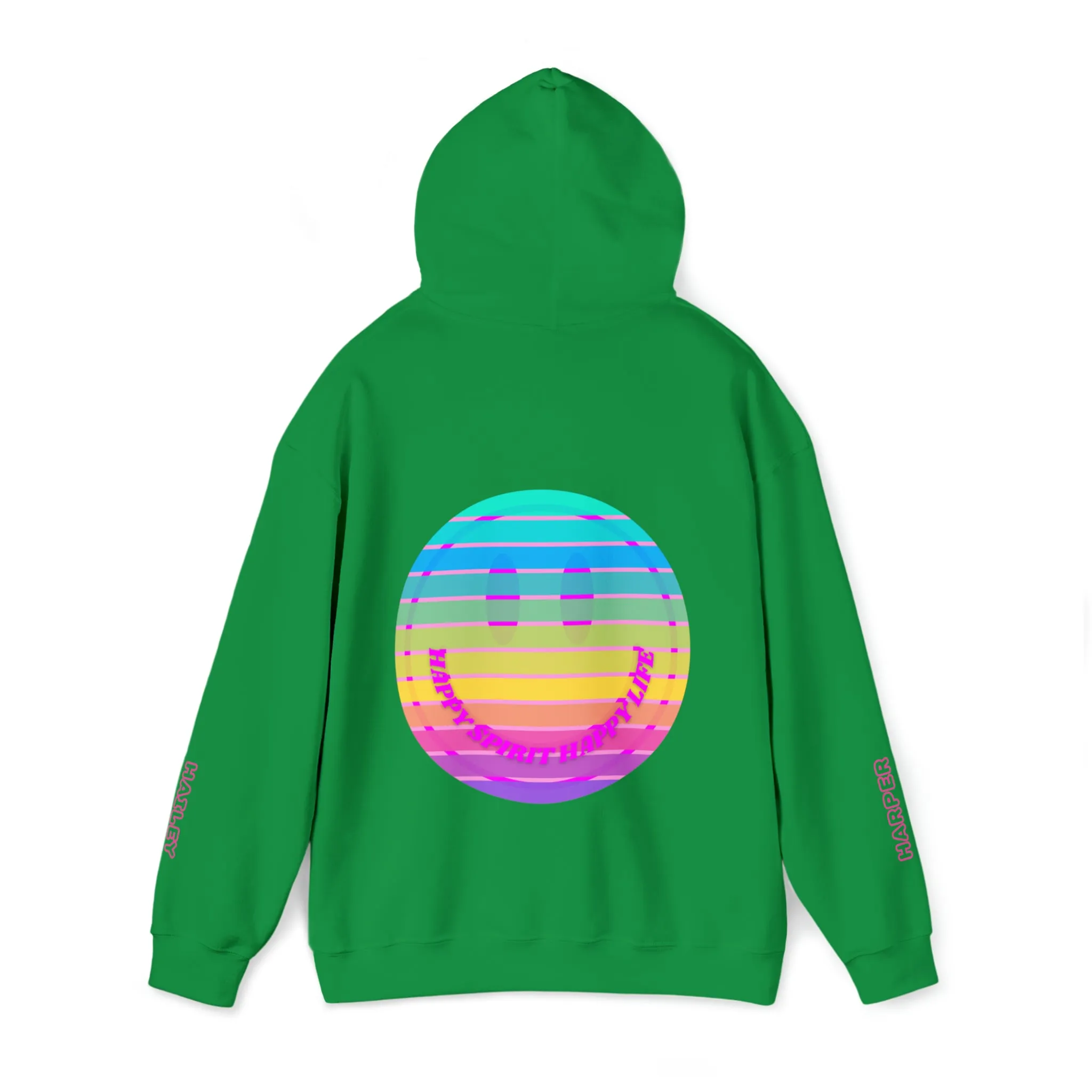 Personalized Name Hoodie, Aesthetic Hoodie, Happy Spirit Happy Life, Smile Hoodie, Happy Mind Hoodie, Mental Health Hoodie, Rainbow Hoodie