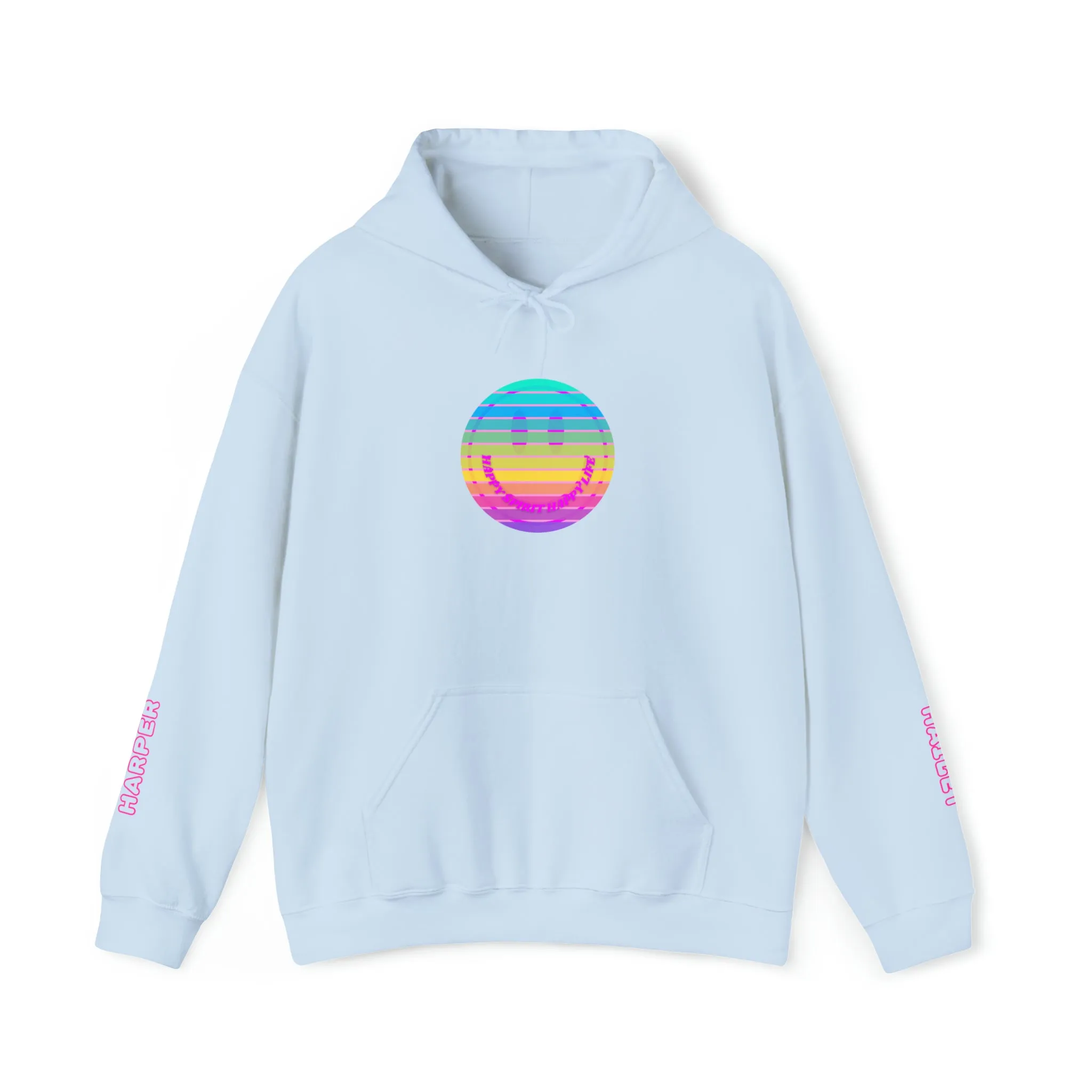 Personalized Name Hoodie, Aesthetic Hoodie, Happy Spirit Happy Life, Smile Hoodie, Happy Mind Hoodie, Mental Health Hoodie, Rainbow Hoodie