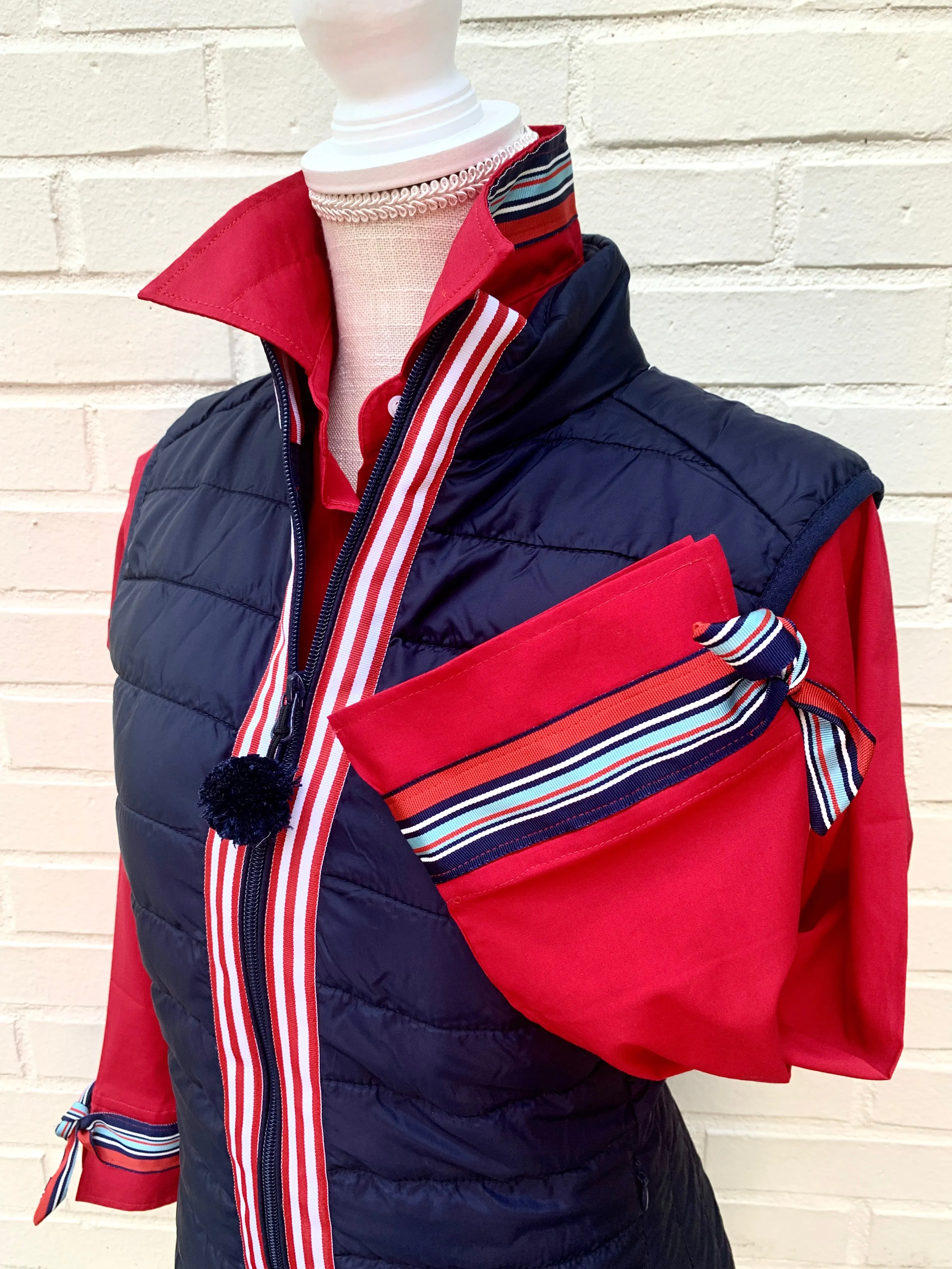 SALE - XL ONLY - Maggie May Ribbon Puffer Vest (PF12) *FINAL SALE*
