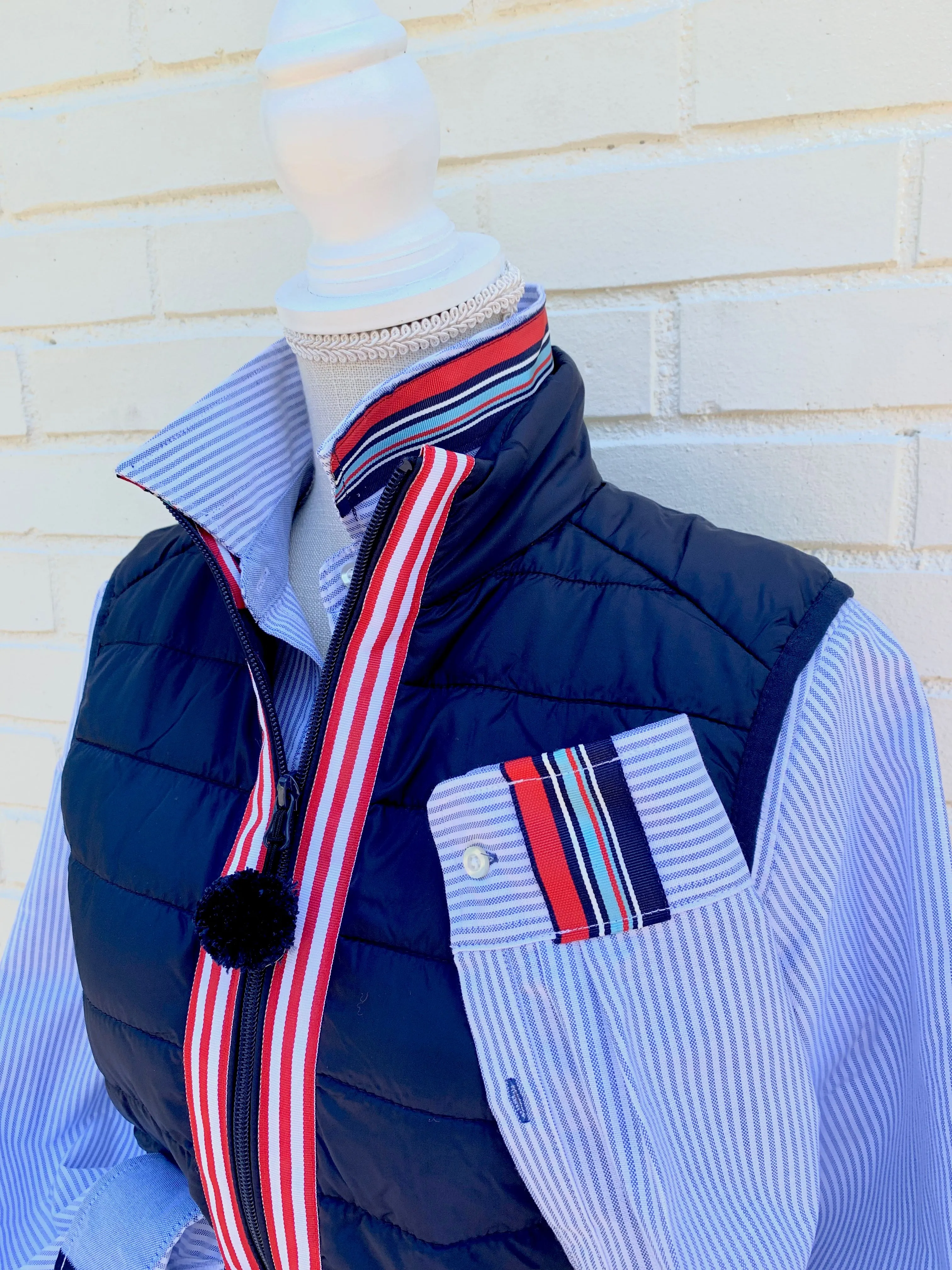 SALE - XL ONLY - Maggie May Ribbon Puffer Vest (PF12) *FINAL SALE*