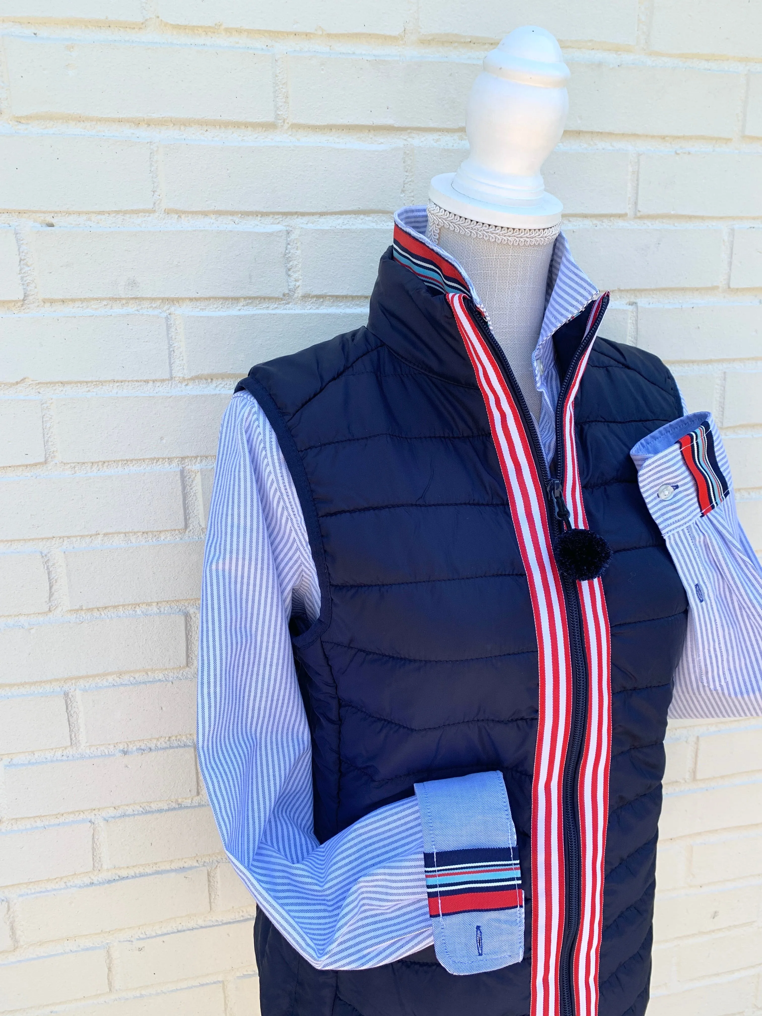 SALE - XL ONLY - Maggie May Ribbon Puffer Vest (PF12) *FINAL SALE*
