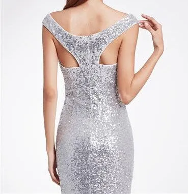 Sequins Two Tone Fit and Flair  Gown  Size 14 Style 1008999