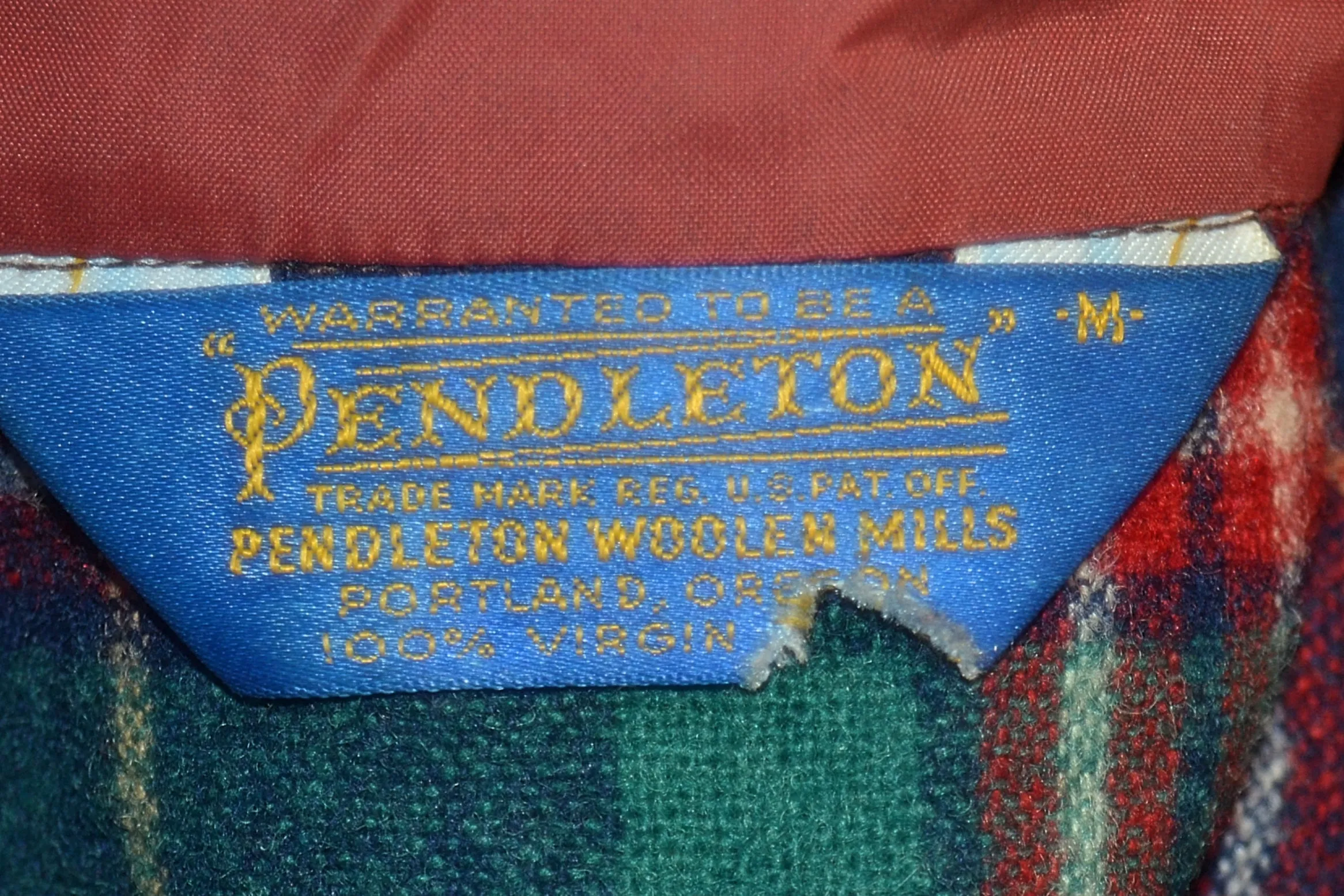 SOLD Pendleton Blue/Green Wool Tartan Plaid Shirt M