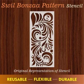 Swill Bonzaa Pattern Reusable Stencil For Canvas And Wall Painting.ID#224