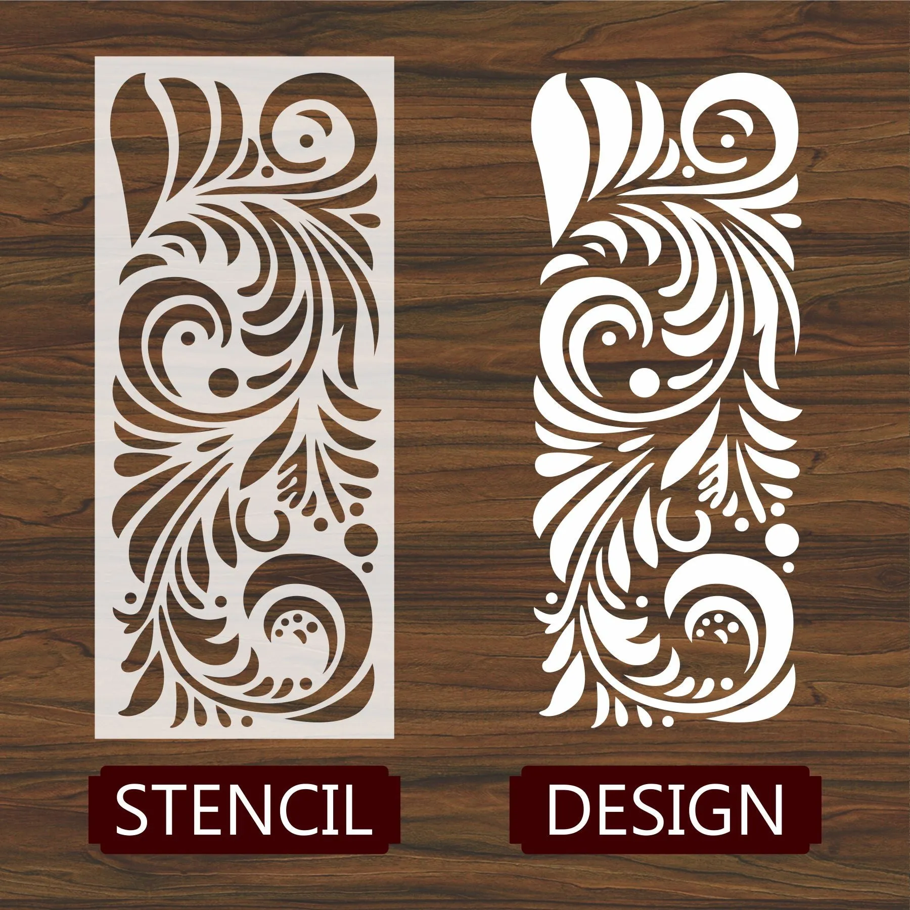 Swill Bonzaa Pattern Reusable Stencil For Canvas And Wall Painting.ID#224