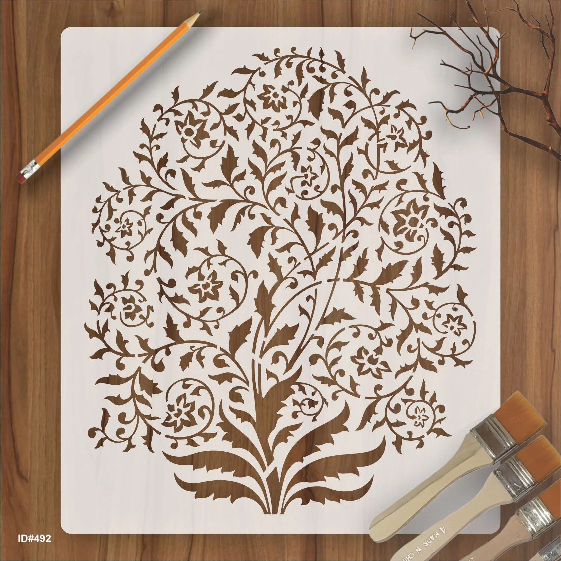 Tree Leaves Stencil used For Canvas And Wall Painting Coloring Embossing Scrapbook Album. ID #492