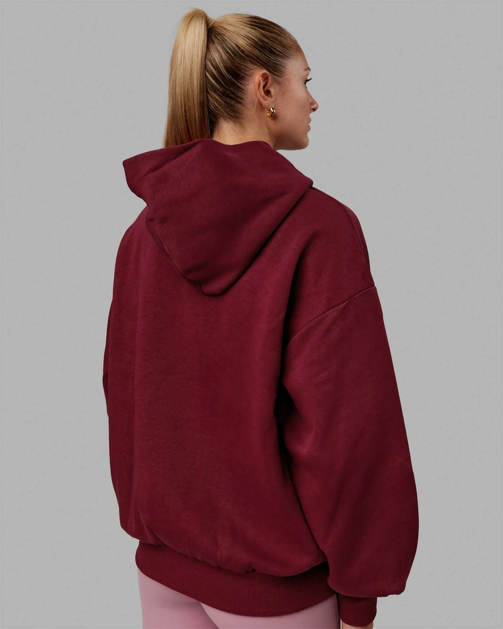 Unisex 1% Better Hoodie Oversize - Cranberry-White