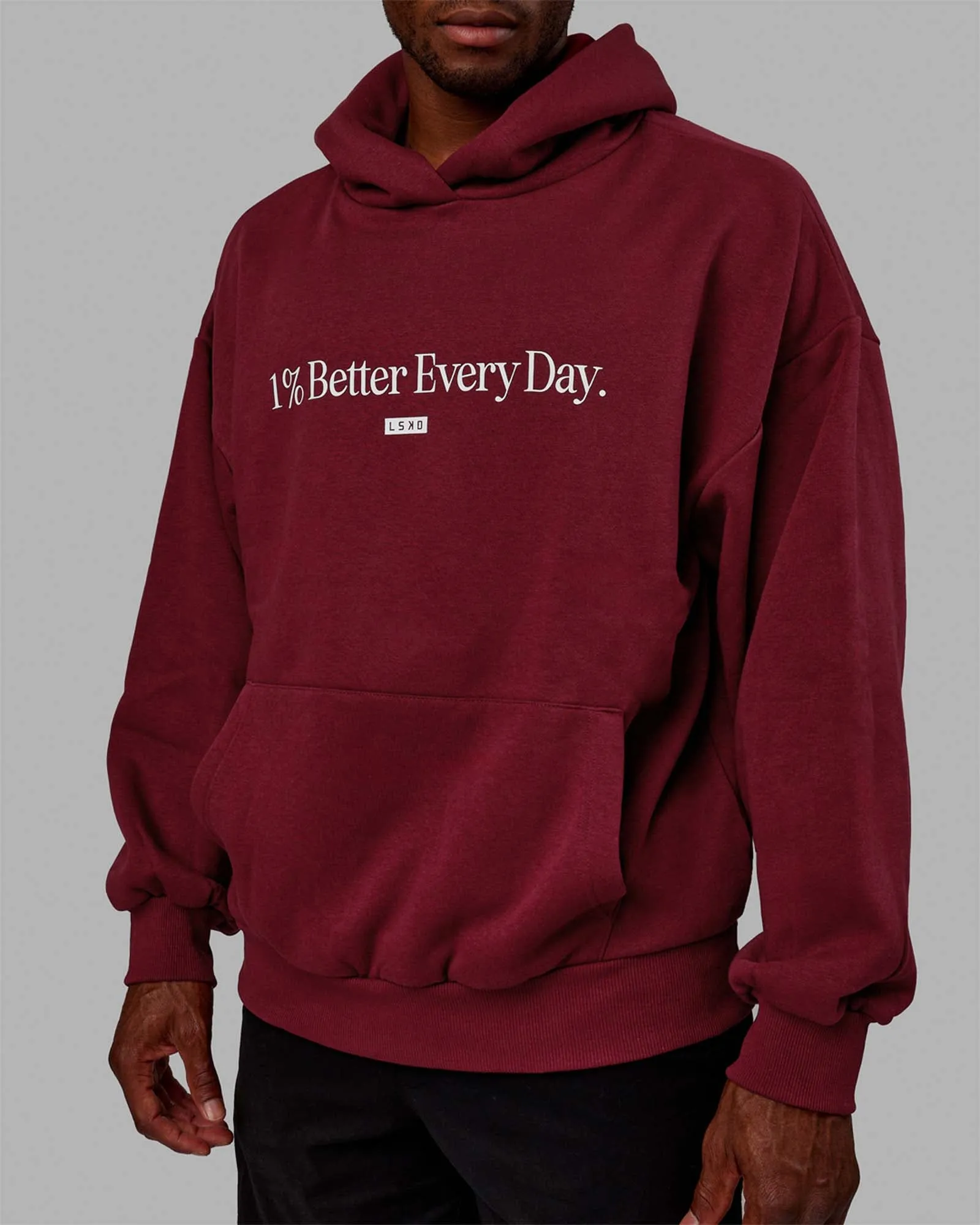 Unisex 1% Better Hoodie Oversize - Cranberry-White