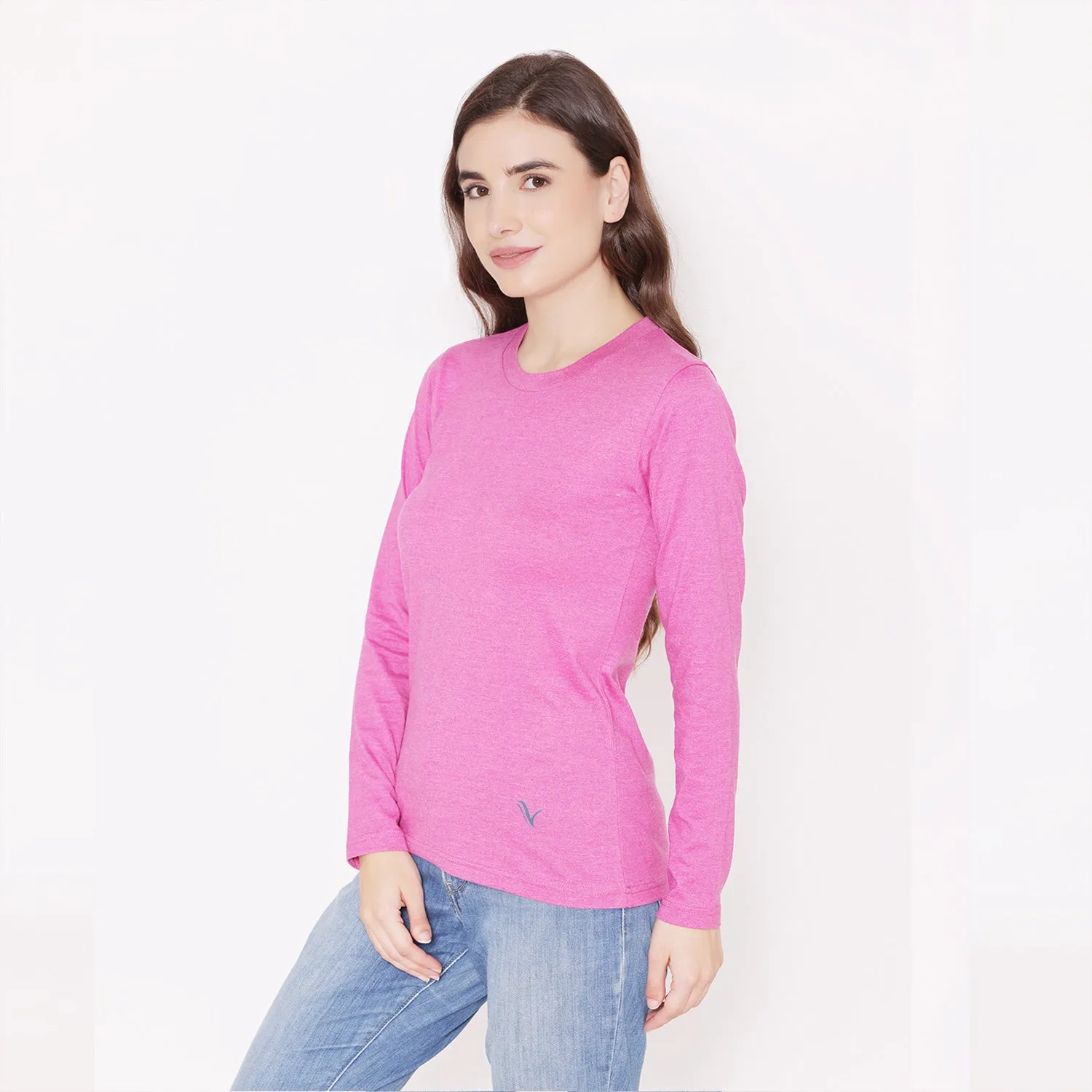 Women's Plain Cotton T-Shirt - Pink