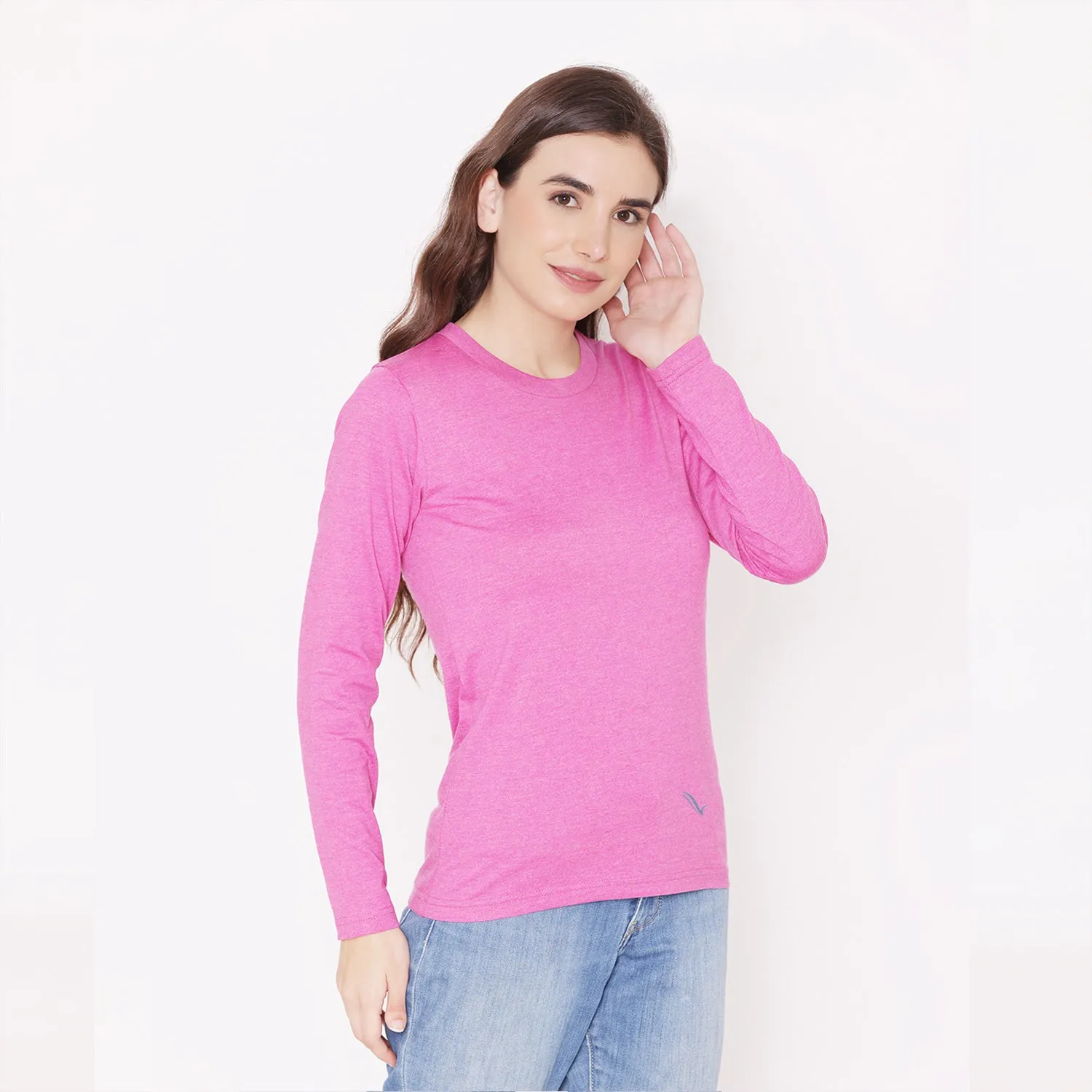 Women's Plain Cotton T-Shirt - Pink