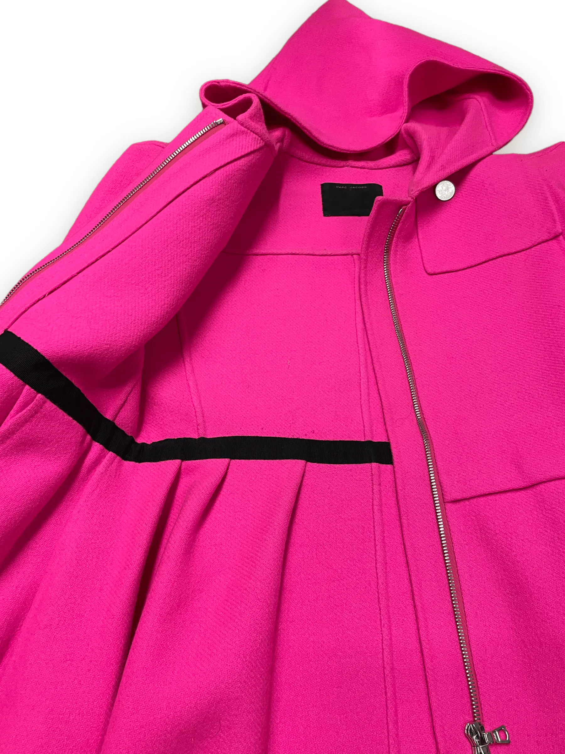Y2K Fall 2009 Marc Jacobs Hot Pink Hooded Wool Coat Size S